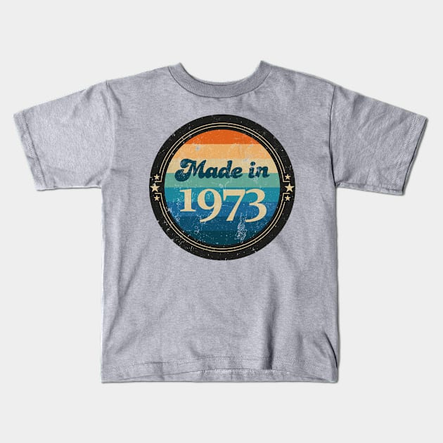 Retro Vintage Made In 1973 Kids T-Shirt by Jennifer